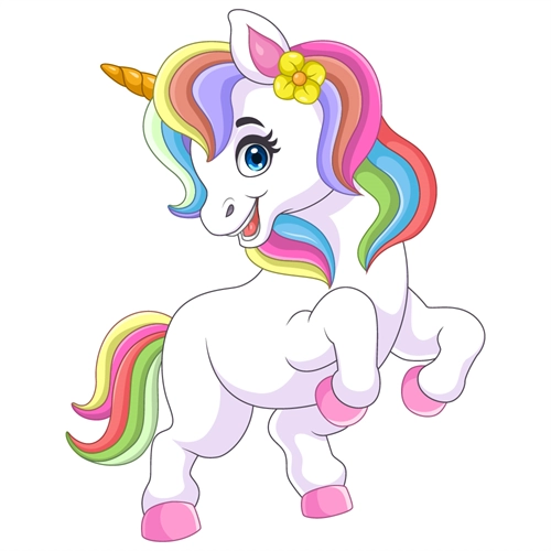 Cheerful Rainbow Mane Unicorn Transparent Sticker